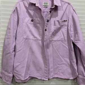 Scotch & Soda Lavender Button-Front Overshirt